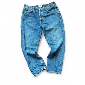 Agolde high-waisted straight leg blue jeans